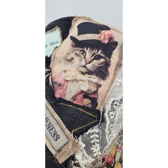 OOAK Magnolia Boho Stove Pipe Top Hat Indie Upcycled Cat Floppy Adjustable S - L - Picture 6 of 16